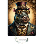 Mousseline Hippopotamus Steampunk Hat Tissue paper Tissuepapier