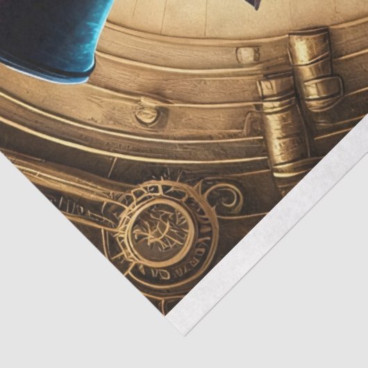 Mousseline Hippopotamus Steampunk Hat Tissue paper Tissuepapier (Detail)