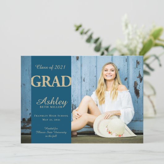 mousserend Afstudeerder Kaart (Staand voorkant)