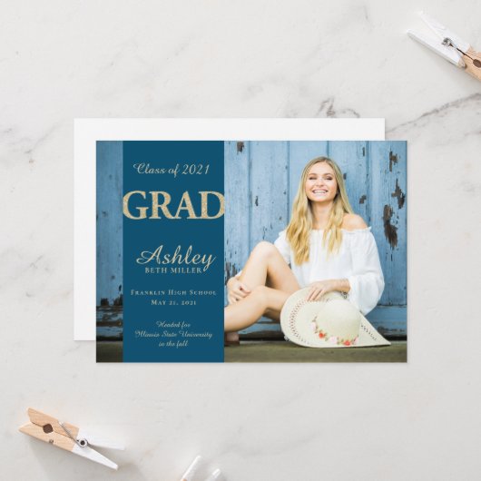 mousserend Afstudeerder Kaart (Voorkant / Achterkant in situ)