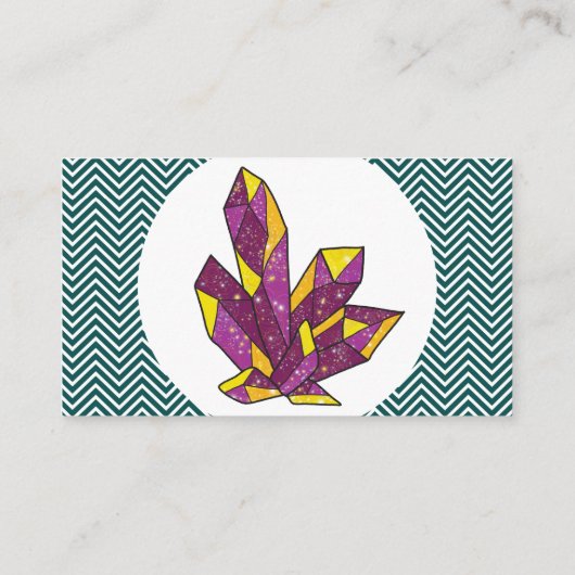 Mousserend Amethyst Crystal Minimalistisch Elegant Visitekaartje (Achterkant)