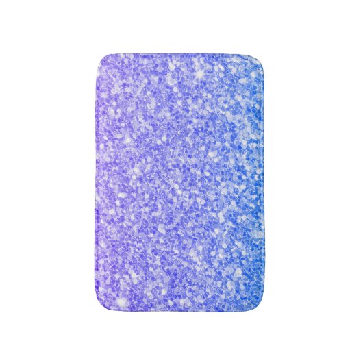 Mousserend blauw en Paars glitter Badmat (Voorkant Verticaal)
