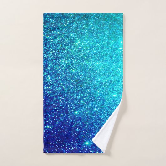 Mousserend blauw glittery Ombre Blauwgroen kleurri Bad Handdoek (Handdoek)