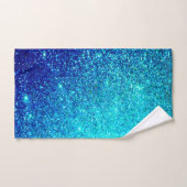 Mousserend blauw glittery Ombre Blauwgroen kleurri Bad Handdoek (Handdoek)