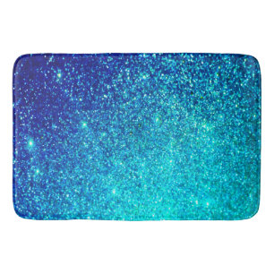Mousserend blauw glittery Ombre Blauwgroen kleurri Badmat