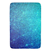 Mousserend blauw glittery Ombre Blauwgroen kleurri Badmat (Voorkant Verticaal)