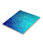 Mousserend blauw glittery Ombre Blauwgroen kleurri Tegeltje (Zijkant)