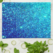 Mousserend blauw glittery Ombre Blauwgroen kleurri Theedoek (Gevouwen)