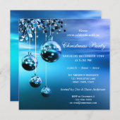 Mousserend blauw modern kerstfeest kaart (Voorkant / Achterkant)