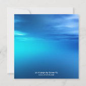 Mousserend blauw modern kerstfeest kaart (Achterkant)