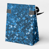 Mousserend blauw mozaïekpatroon bedankdoosjes (Achterkant)
