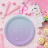 Mousserend blauw Paars gradiënt Ombre Papieren Bordje (Feest)