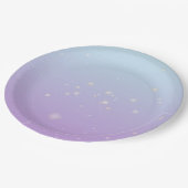 Mousserend blauw Paars gradiënt Ombre Papieren Bordje (Gekanteld)