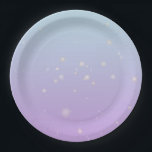 Mousserend blauw Paars gradiënt Ombre Papieren Bordje<br><div class="desc">Droomig delicaat gradiëntombre ontwerp in pastelesthetisch licht magisch in paarse en blauwe kleuren. Zachte overgang van de gradiëntkleur. Paarse en blauwe gradiënt home decor,  Paars en blauw gradiënt ombre home decor-themaontwerp.</div>