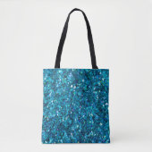 Mousserend blauw-Turquoise Bling Tote Bag (Voorkant)