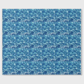 Mousserend blauw water cadeaupapier (Vlak)