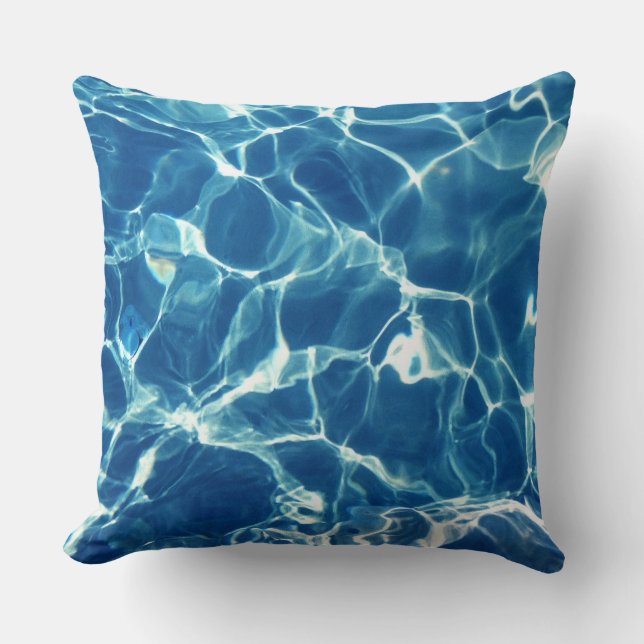 Mousserend blauw water kussen (Voorkant)