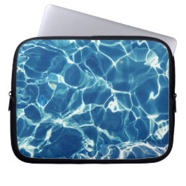 Mousserend blauw water laptop sleeve