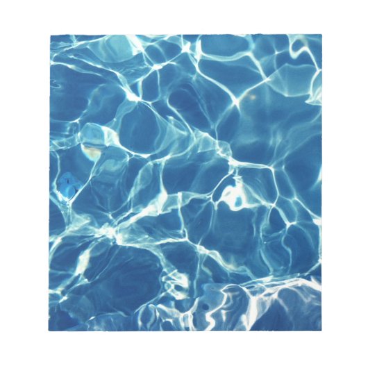 Mousserend blauw water notitieblok (Voorkant)