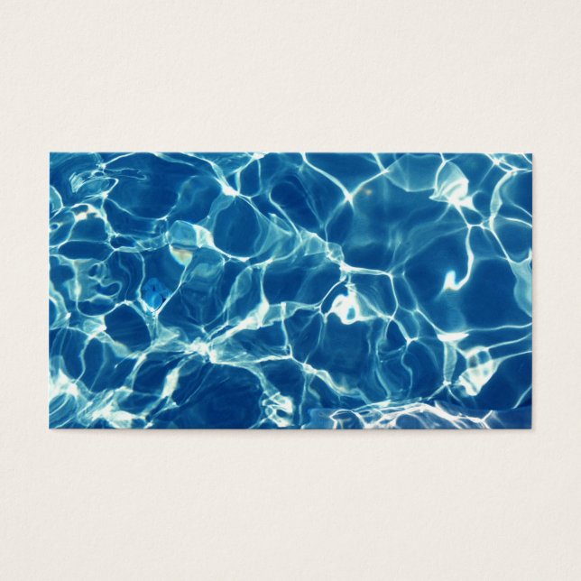 Mousserend blauw water visitekaartje (Voorkant)