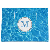 Mousserend blauw zwembad Pool Blue Water Monogram Large Cadeautasje (Voorkant)