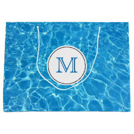 Mousserend blauw zwembad Pool Blue Water Monogram Large Cadeautasje