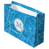 Mousserend blauw zwembad Pool Blue Water Monogram Large Cadeautasje (Voorkant Gekanteld)