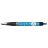 Mousserend blauw zwembad Pool Blue Water Monogram Pen (Voorkant)