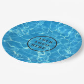 Mousserend blauw zwemwater Voeg uw Logo toe Papieren Bordje (Gekanteld)