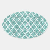 Mousserend Blauwgroen Ovale Sticker (Voorkant)