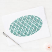 Mousserend Blauwgroen Ovale Sticker (Envelop)