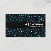 Mousserend Blue Glitter Visitekaartje (Voorkant)