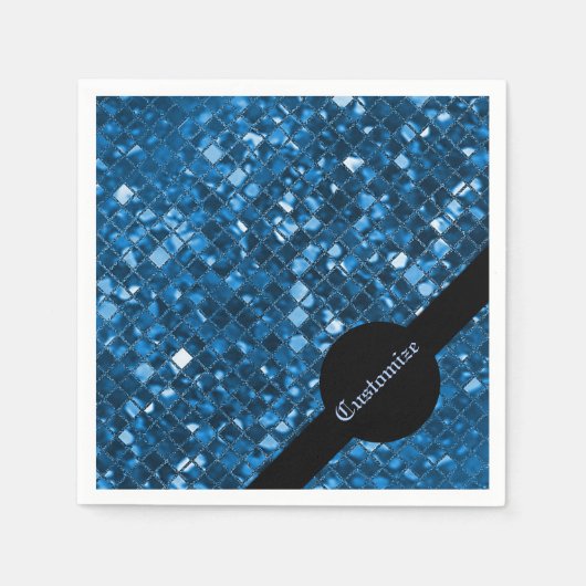 Mousserend Blue Mosaic Pattern Napkins Servetten (Voorkant)