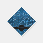 Mousserend Blue Mosaic Pattern Napkins Servetten (Hoek)