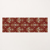 Mousserend demtaspatroon op donkerrode jogasmat yogamat (Achterkant (horizontaal))