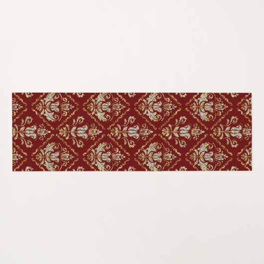 Mousserend demtaspatroon op donkerrode jogasmat yogamat (Achterkant (horizontaal))