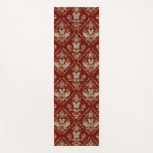 Mousserend demtaspatroon op donkerrode jogasmat yogamat (Voorkant)