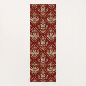 Mousserend demtaspatroon op donkerrode jogasmat yogamat (Achterkant)