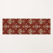 Mousserend demtaspatroon op donkerrode jogasmat yogamat (Voorkant (horizontaal))