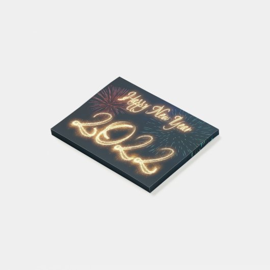 Mousserend, gelukkig nieuwjaar 2022 vuurwerk post-it® notes (Schuin)