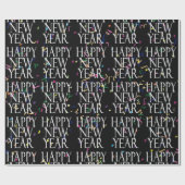 Mousserend gelukkig Nieuwjaar op Confetti Cadeaupapier (Vlak)