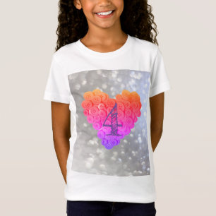 Mousserend Glitter Glamor Heart 4e verjaardag T-shirt