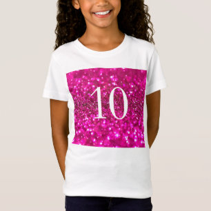 Mousserend Glitter Pink 10th Birthday girl T-shirt