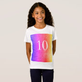 Mousserend Glitter Rainbow 10th Birthday girl Roze T-shirt (Voorkant volledig)