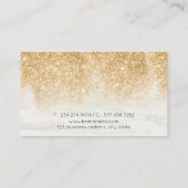 Mousserend Glitter White Marmer Gradient Visitekaartje (Achterkant)