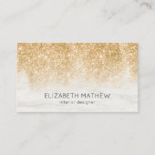Mousserend Glitter White Marmer Gradient Visitekaartje (Voorkant)