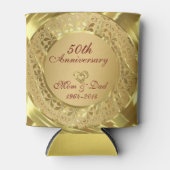 Mousserend Gold 50th Wedding Jubileum Blikjeskoeler (Voorkant)