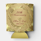 Mousserend Gold 50th Wedding Jubileum Blikjeskoeler (Achterkant)