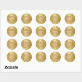 Mousserend Gold 50th Wedding Jubileum Ronde Sticker (Vel)