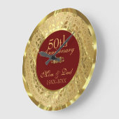 Mousserend Gold Damask 50th Wedding Jubileum Grote Klok (Hoek)